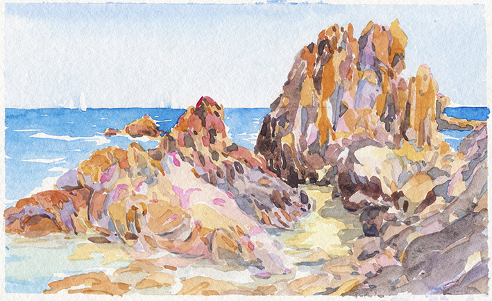 Rochers, Cap Roux, Saint-Raphaël. Carnet de voyage août 2019